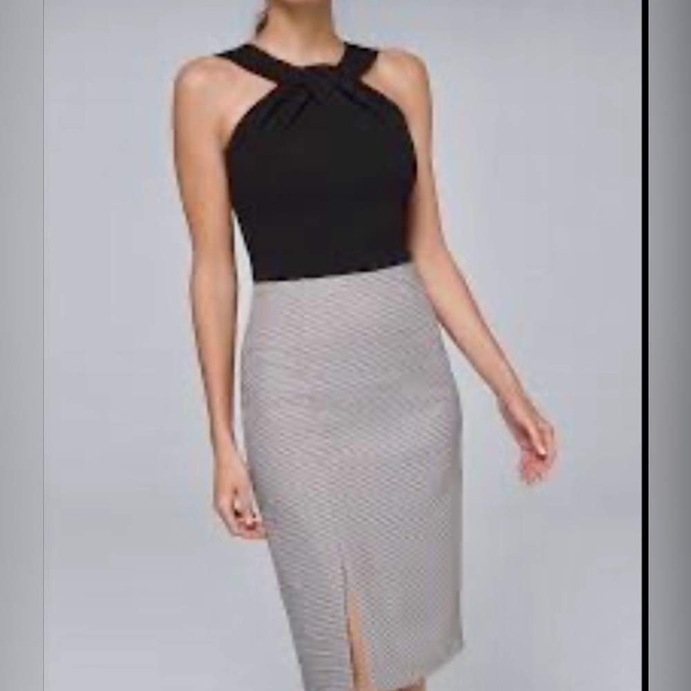 WHBM Mixed-Media Color Block Sheath Dress